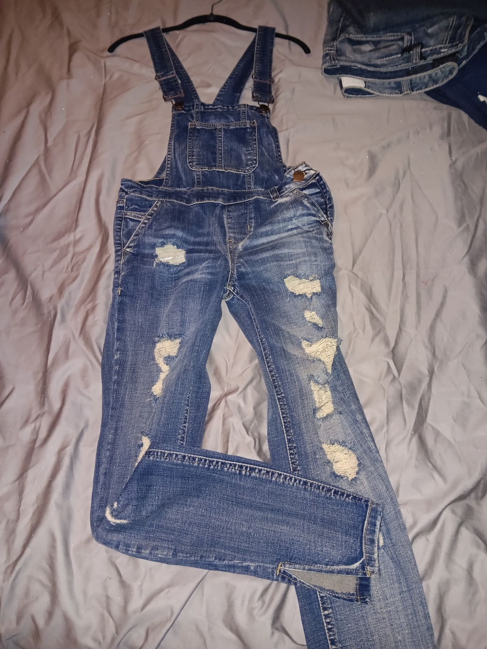 Dollhouse Distressed Blue Denim Women's Overalls
